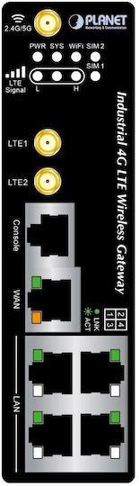 Planet Iot/m2m Industrial Gateway 1xwan+3xlan 1gb 2xlte Wifi Ac 3xcom I O Din Ip30 35/+75c 9-36vdc