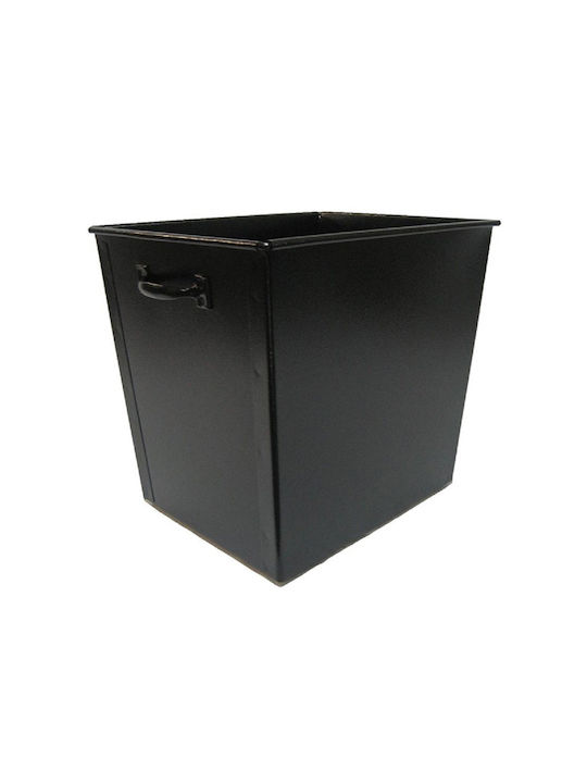 GTMED Μεταλλικό Καλάθι Αποθήκευσης Ξύλων 46x30x33cm Ασημί