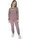 Remix Winter Damen Pyjama-Set Pink, Brown