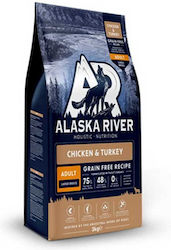 Alaska River 3kg Dry Food Grain-Free for Adult Large Breed Dogs with Chicken and Turkey
