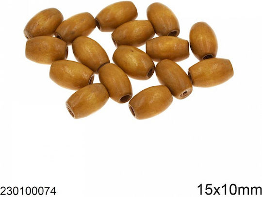 Χάνδρα Wooden Craft Beads Brown 10pcs