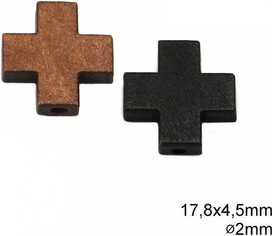 Χάνδρα Wooden Craft Beads Brown 10pcs