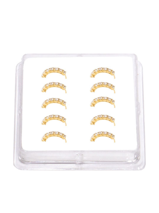 Ro-Ro Accessories Обеца Кликер Нос От Позлатено Сребро Бяла