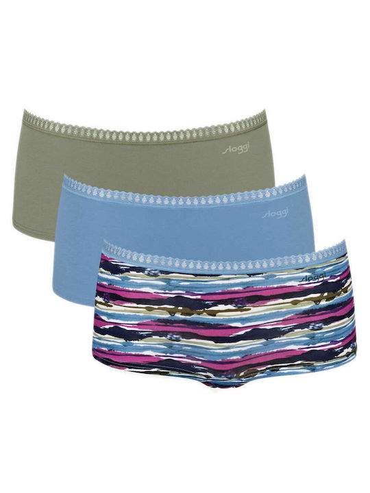 Βαμβακερά Women's Boxer 3Pack with Lace Blue