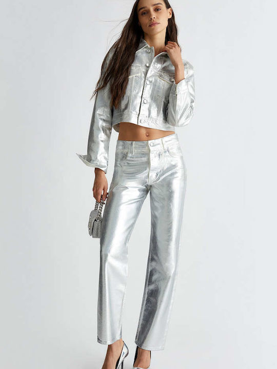 Women's Jean Trousers Silver