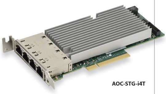 Supermicro Aoc-stg-i4t Четворна 10Gb/s RJ45 PCI-e 3.0 8x 8GT/s Карта LP