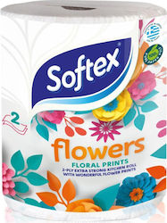 Softex Flowers Χαρτί Κουζίνας Ρολό 2 Φύλλων (600gr/Ρολό)