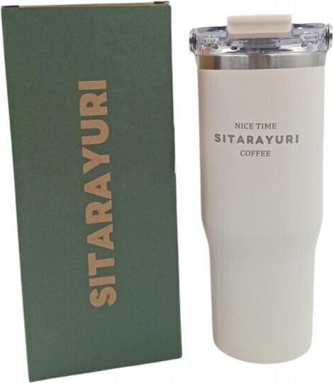 Flasche Thermosflasche Rostfreier Stahl 900ml White