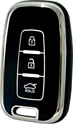 Car Key Cover Case made of with 3 Buttons for Hyundai in Black Color