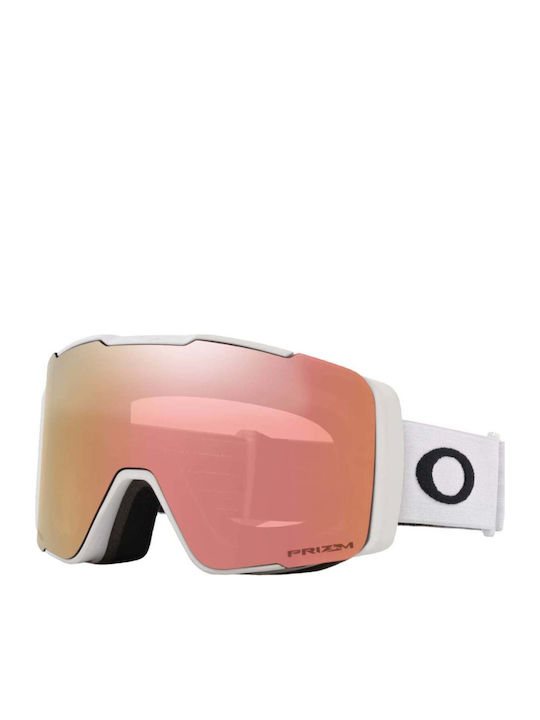 Oakley Snow Mască de Schi & Snowboard pentru Adulți Albă cu Lentilă Roz