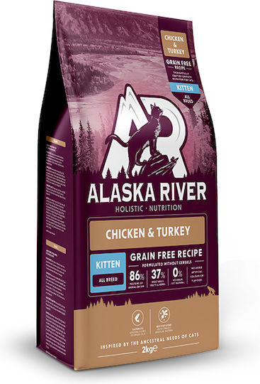 Alaska River Grain Free Kitten Ξηρά Τροφή χωρίς Σιτηρά για Ανήλικες Γάτες με Κοτόπουλο / Γαλοπούλα 2kg