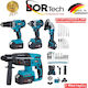 Homeone Bortech CT4 Set Roată unghiulară & Mașină de găurit & Șurubelniță & Mașină de găurit cu impact 36V cu 3 baterii 6Ah