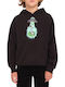 Kids Sweatshirt with Hood and Pockets Black Udder Space