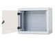 Dulap de perete cu o singură secțiune de 19" Panouri laterale detașabile 12u/600mm Uși din sticlă completă Gri deschis Ral7035