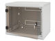 19" Single-door Wall-mounted Cabinet 12u/400mm Fully Glass Doors Ip30 Load Capacity 30kg Light Grey Ral7035