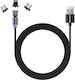 Colorway 3-in-1 Charging Cable Lightning+microusb+usb-c Magnetic 2.4a Nylon Magnetic Rotation 540° 1m