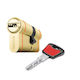 Assa Abloy Κύλινδρος Κλειδαριάς 62mm (31-31) με 5 Κλειδιά Χρυσός