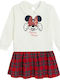 Minnie Mouse Disney Mädchenkleid Langärmelig Weiß