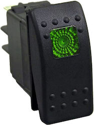 HS6045 Διακόπτης Rocker Αδιάβροχος Πράσινο