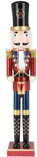 Nutcracker de Crăciun Lemn Roșu Soldat cu Tobă Înălțime 55cm.