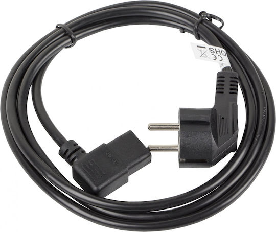 Lanberg IEC C13 - Schuko Kabel 3m Schwarz