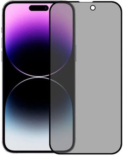 Privatsphäre Vollabdeckung Vollkleber Displayschutzglas für Apple iPhone 16 Schwarz