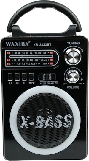 Waxiba XB-2333BT Retro Φορητό Ραδιόφωνο Επαναφορτιζόμενο με Bluetooth και USB Μαύρο