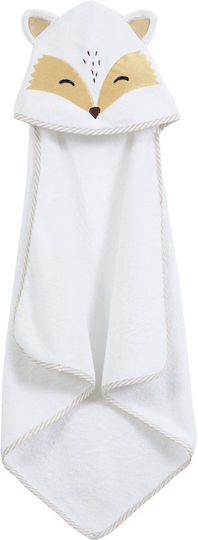Nima Baby Bath Towel-Bathrobe Hooded Baby Circus White 75x75cm