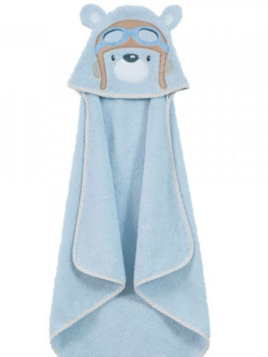 Nima Hooded Baby Bath Towel Boy's World Sky Blue