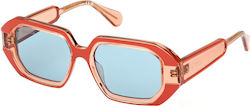 Max & Co Sunglasses Orange with Acetate Frame & Light Blue Lens