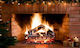 Magnetische Heizkörperabdeckung Winter Kamin We...