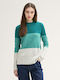 Women's Long Sleeve Sweater Striped Green