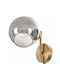 Modern Leuchte Wand mit Fassung E27 und Schalter Gold