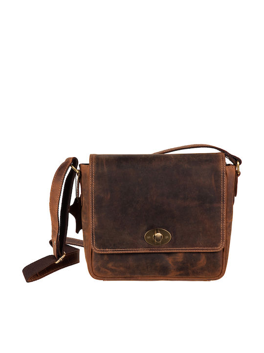 Leder Damentasche Schultertasche Braun