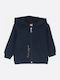 Kinder-Sweatshirt Strickjacke mit Kapuze Dunkelblaue