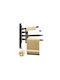 Wall-Mounted Bathroom Shelf Unit with 4 Positions ​31.5x30cm Black