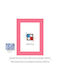 Wall-mounted Wooden Photo Frame with Pink Frame