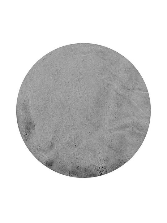 Madi Bound Rug Round Grey