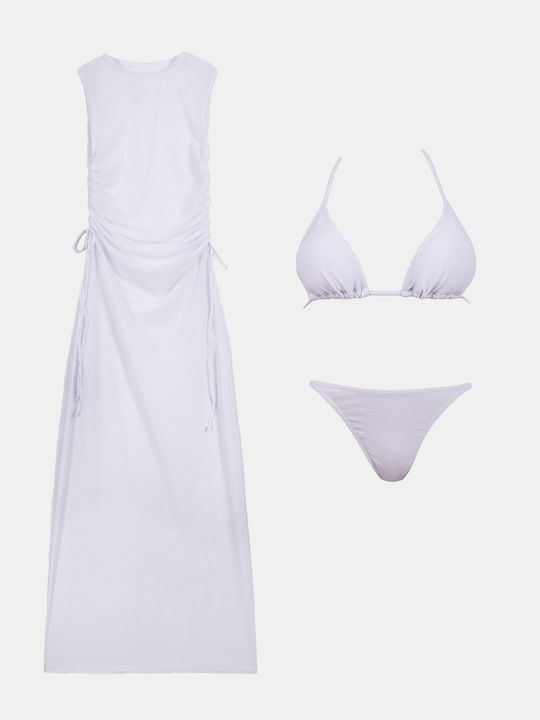 White Bikini Set with Pareo