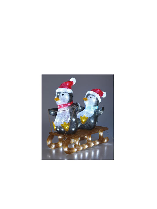 Изпълнена със светлина Коледна Фигура Penguin Височина 57см Penguin Шейна
