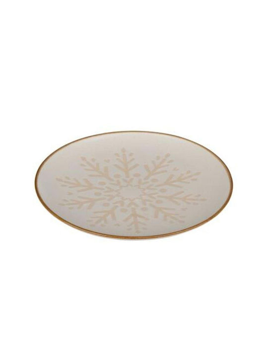 Atmosphera Christmas Plate Ceramic Beige