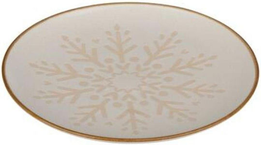 Atmosphera Weihnachtliches Tischgeschirr Χιονονιφάδα Keramik Beiges 25x2.7cm