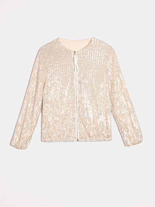 Cardigan cu paiete bej bej