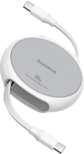 Baseus Retractable USB 2.0 Cable USB-C male - USB-C 100W PD Λευκό 1m P10368400211-00