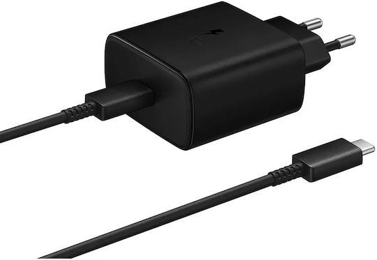 Samsung Charger with Built-in Cable USB-C 45W Power Delivery Blacks (57983113521)