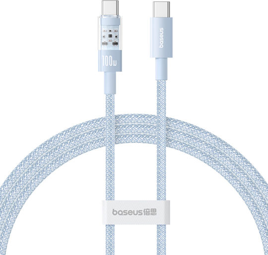 Baseus Gem USB 2.0 Кабел USB-C Мъжки - USB-C 100W Захранване (PD) Син 2м P10373000311-01