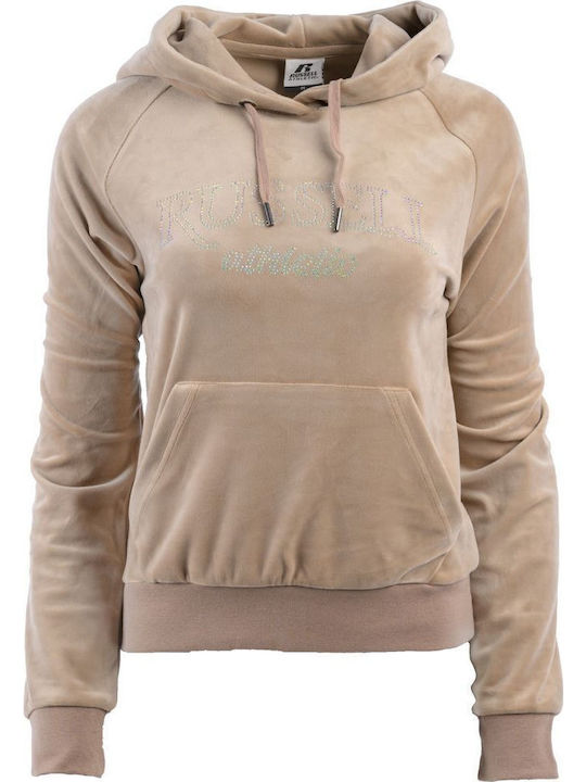 Cropped Women's Sweatshirt Hooded Beige
