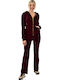 Sweatpants Set Velvet Burgundy