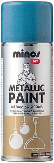 Minos Spray Σπρέι Βαφής Ακρυλικό για Καλοριφέρ με Μεταλλικό Εφέ Μπλε RAL 5002 400ml