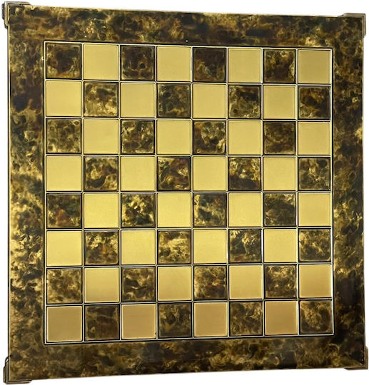 Manopoulos Classic Χειροποίητο Τάβλι/Σκάκι Μεταλλικό 44x44cm